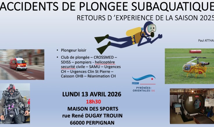 COMPLET : Conférence – Accidents de plongée 2025 (Retour d’expérience)